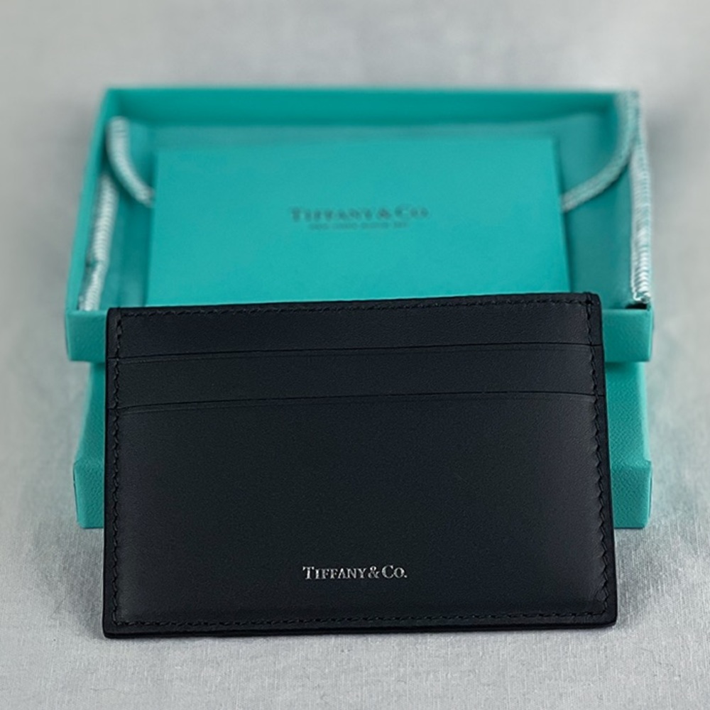 New Tiffany & Co Cardholder | Black Italian Leather with Box